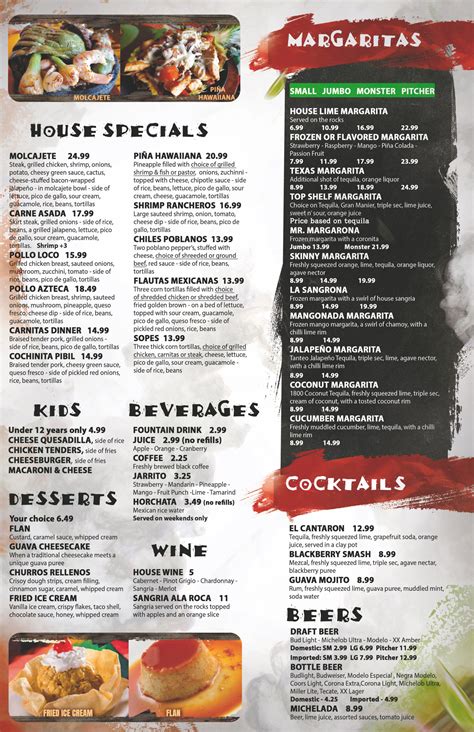 Sarasota Menu – Mr. Tequila