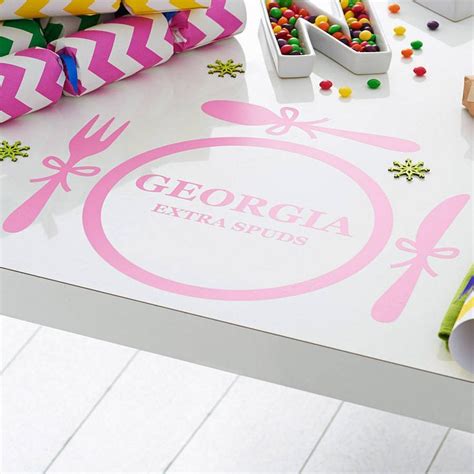 Four Personalised Christmas Placemat Stickers Personalized Christmas