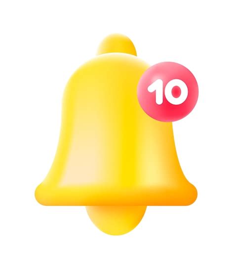 Icône De Cloche De Notification 3d Isolée Sur Fond Blanc Bell Avec Une