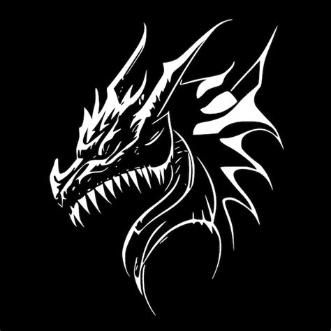 Premium Vector Dragons Black And White Isolated Icon Vector Illustration