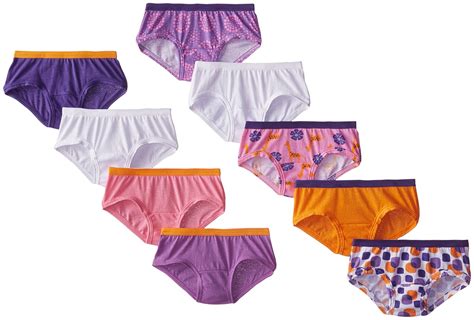 Fruit Of The Loom Girls` 9 Pack Wardrobe Assorted Low Rise Brief