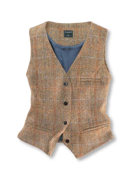 Damenweste Aus Harris Tweed In Braun Von Wellington Of Bilmore