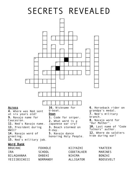 SECRETS REVEALED Crossword - WordMint