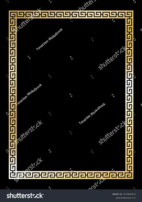 Greek Gold Style Border Frame Circle Stock Vector (Royalty Free ...