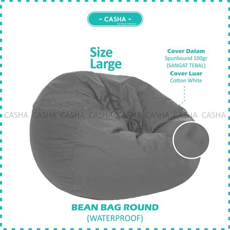 Jual CARGO CASHA Round Bean Bag LARGE Bahan WATERPROOF PLUS ISI