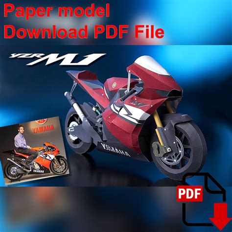 Yamaha Yzr M Realistic Papercraft D Paper Model Motorcycle Paper