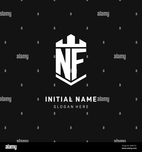 NF Monogram Logo Initial With Crown And Shield Guard Shape Style Vector