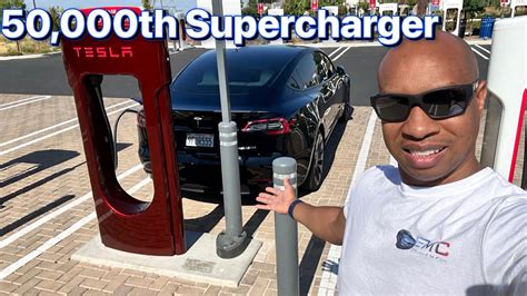 I Charge My Tesla Model 3 At Tesla S 50 000th Supercharger YouTube