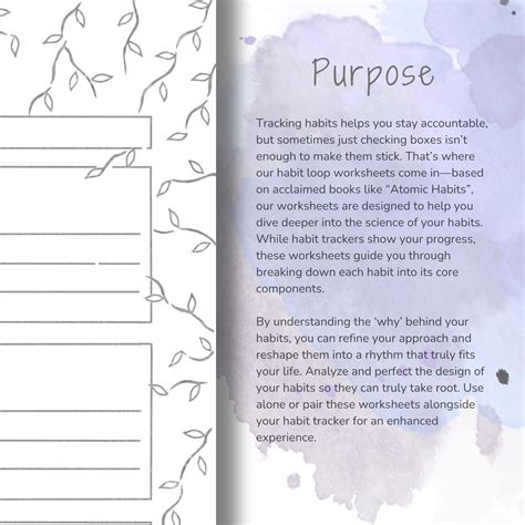 Secret Garden Atomic Habits Habit Loop Worksheet | Self-improvement