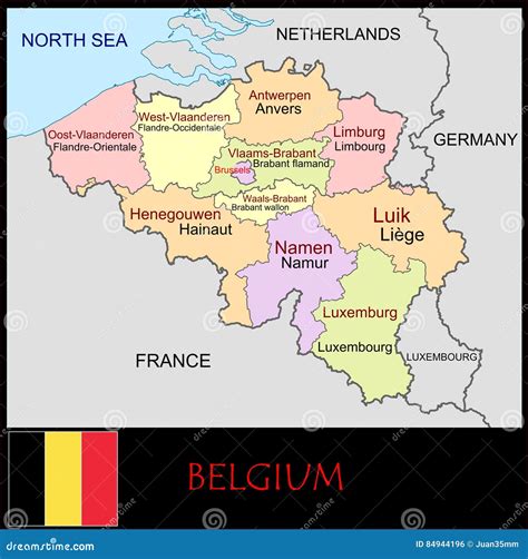 Belgium Administrative Divisions Stock Photo Cartoondealer