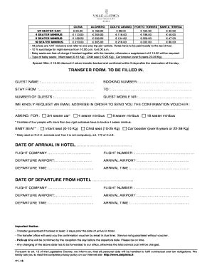 Fillable Online Delphina TRANSFER FORM TO BE FILLED IN Delphina