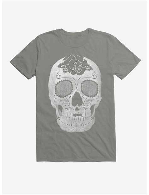 Jumbo Sugar Skull T Shirt Grey Hot Topic