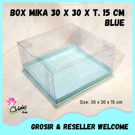 Jual Box Mika BIRU Uk 30 X 30 X T 15 Cm Cake Pudding Tart Dus BIRU