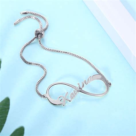 Bracelet Infini Pr Noms Disponible Argent Sterling