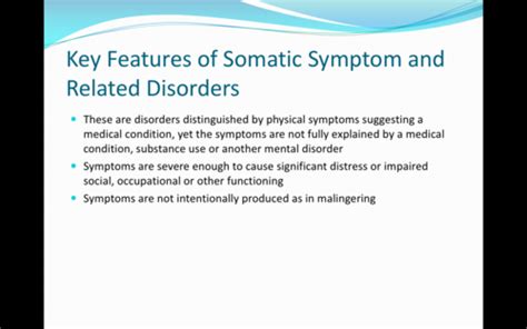 Somatic Symptom And Related Disorders Cheever Flashcards Quizlet