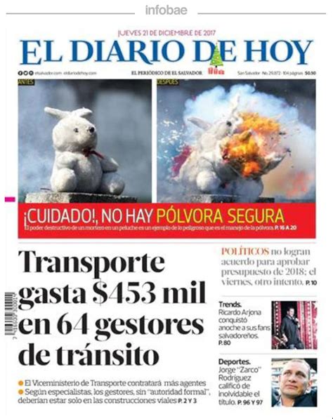 El Diario De Hoy El Salvador 21 De Diciembre De 2017 Infobae