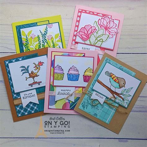 Fun Handmade Card Design With Patterned Paper And A Card Sketch On Y