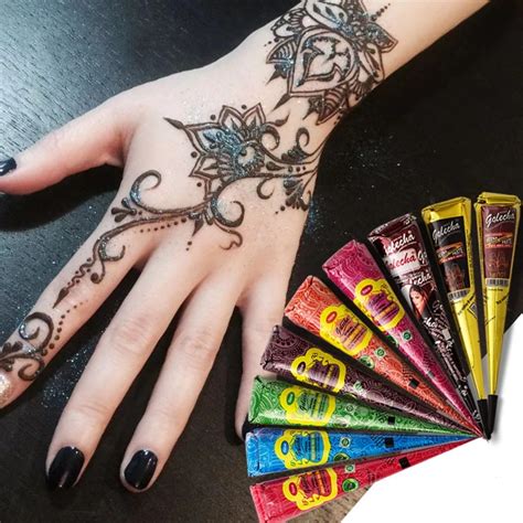 25g Multi Colors Golecha Cones Indian Henna Tattoo Paste For Temporary