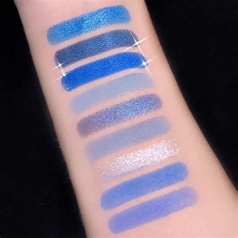 Blue Glitter Eyeshadow Palette - Shimmering Navy & Royal Blue Makeup