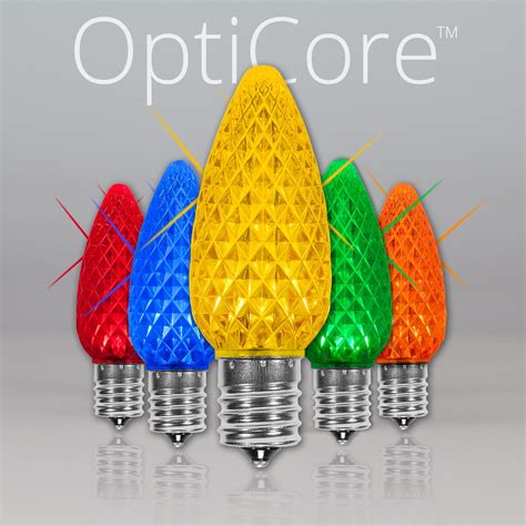 C9 Twinkle Multicolor OptiCore LED Christmas Light Bulbs