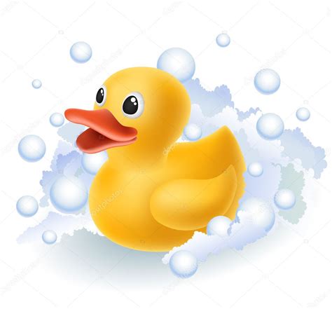 Rubber Duck With Bubbles Clip Art