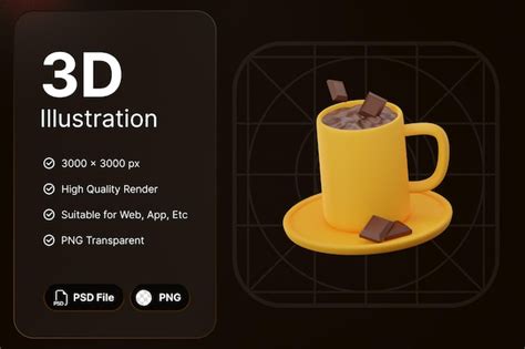Premium PSD D Render Hot Chocolate World Chocolate Day Concept Modern Icon Illustrations Design