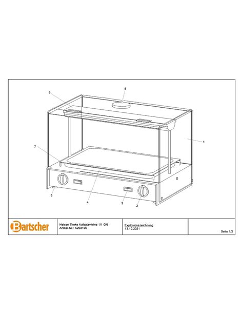 Pi Ces D Tach Es Pour Vitrine Chauffante Gn Thm Marque Bartsher