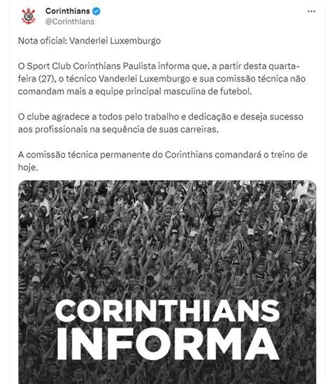 Vanderlei Luxemburgo Demitido E Deixa O Comando Do Corinthians