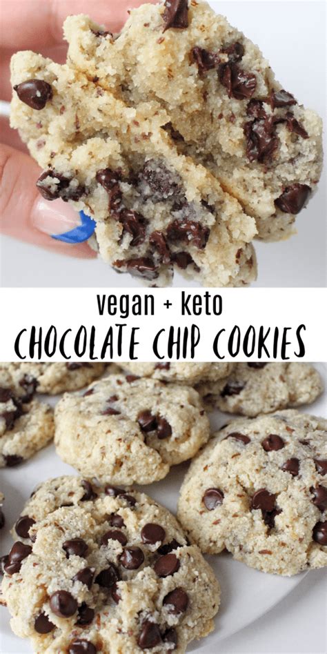 Keto Chocolate Chip Cookies ~ vegan, grain-free, healthy cookies