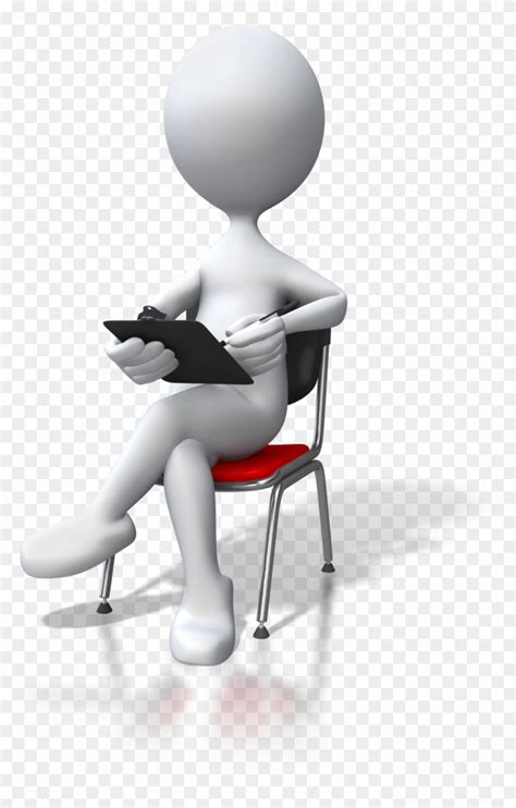 3d Man Sitting Cross Legged With Clip Board Coach Stick Figure Hd