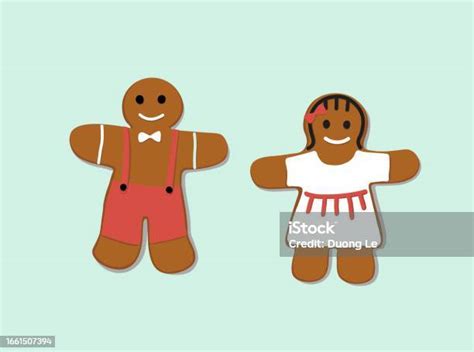 Cute Gingerbread Man Illustration Flat Vector In Cartoon Style Stock