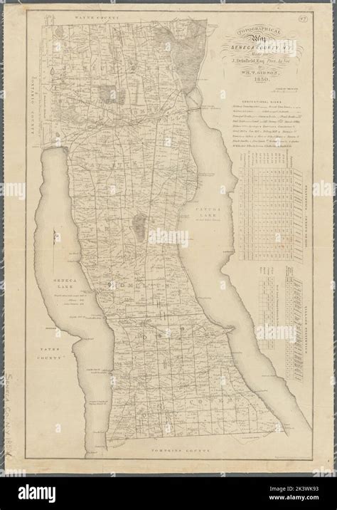 Topographical Map Of Seneca County Ny Gavit John E 1817 1874