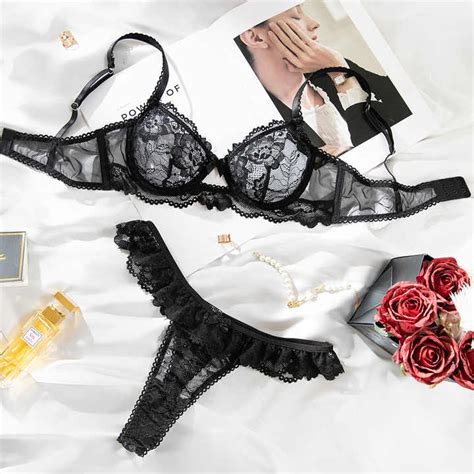 Chuangerm Spot Sexy Lingerie Set Lace Underwear Push Up Deep V Bra With