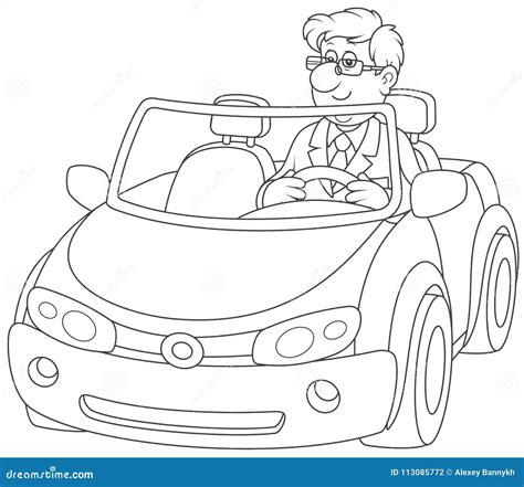 Driver in a Black Cabriolet Stock Vector - Illustration of automobile ...