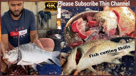 BIG KATLA FISH CUTTING Expert Fish Cutting Fish Cutting Skills