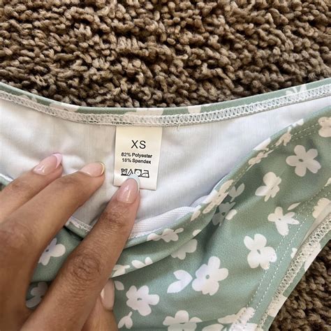 Floral Green Bikini Bikini Swimsuit Swimwear Depop