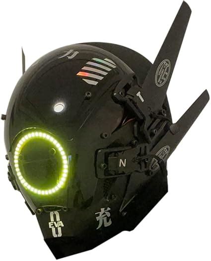 MERK Cyberpunk Helm Maske Mit LED Licht Zukunft Punk Stil Masken