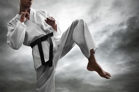 Premium Photo | Karate martial arts fighter training