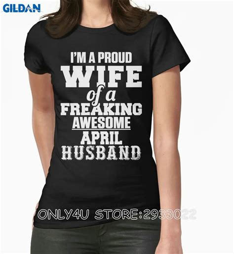 Only4u Rude T Shirts Crew Neck Women I Am A Proud Wife Of A Freaking