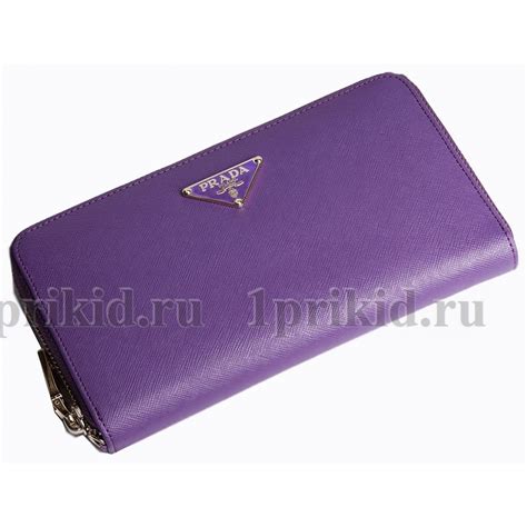 PRADA(Прада) Кошелек женский фиолетовый натуральная кожа 19x2x10см ...