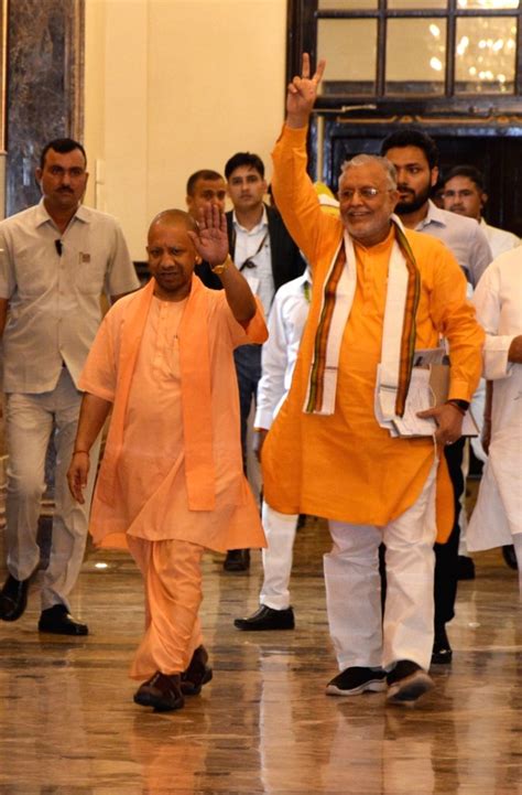 Uttar Pradesh Cm Yogi Adityanath Along With Finance Minister Suresh