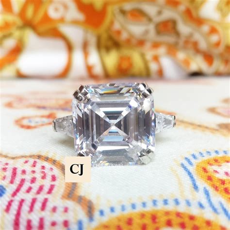 Elizabeth Taylor Inspired Ring 18 Ct Asscher Cut Diamond - Etsy