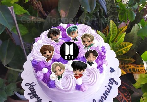 Bts Tinytan Cake Cupcake Topper Bts Cartoon Chibi Tiny Tan Etsy Italia