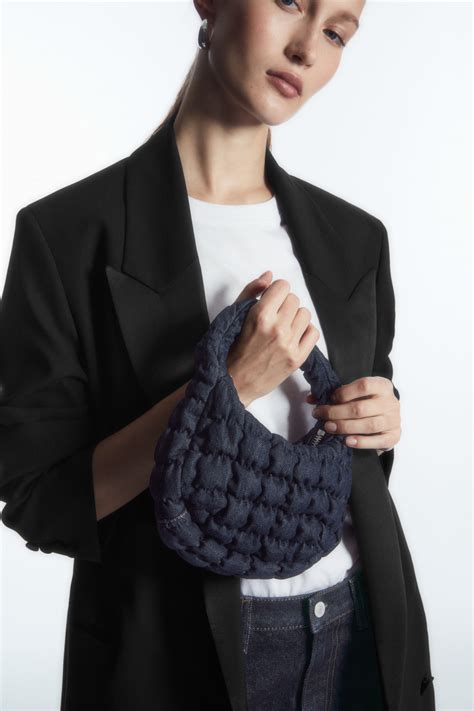 Quilted Micro Bag Dark Blue Denim Cos