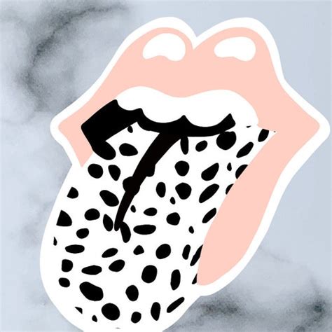 Cheetah Print Rolling Stones Tongue Logo Sticker Laptop Etsy