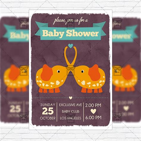 Baby Shower Flyer Template Creative Professional Templates