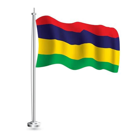 Premium Vector Mauritius Flag Isolated Realistic Wave Flag Of