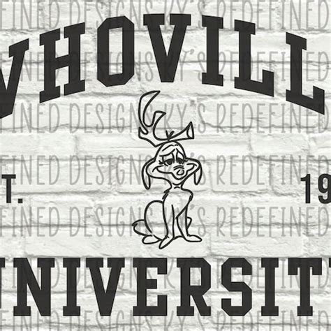 The Grinch WHOVILLE University SVG PNG Christmas Silhouette Etsy