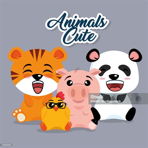 kartun hewan lucu ilustrasi stok  gambar  alam