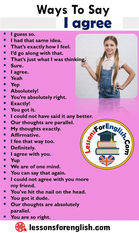 Other Ways To Say I Agree English Phrases Examples Lessons For English